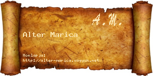Alter Marica névjegykártya